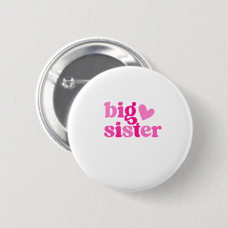 Big Sister Cute Pink Design | New Big Sister Gift Button
