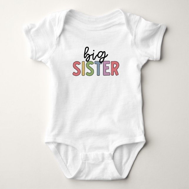Big Sister Cute Promoted to Sister Baby Bodysuit (Front)