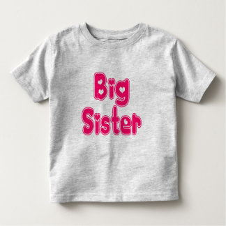 BIG SISTER Cute Sibling Pink Word Text Print Toddler T-shirt