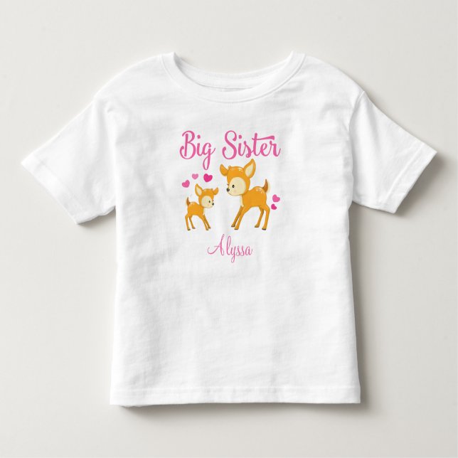 Big Sister Deer Personalized T-shirt (Front)