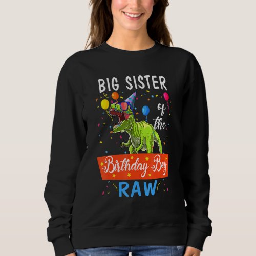 Big Sister Dinosaur  Funny Cute Birthday Boy Famil Sweatshirt