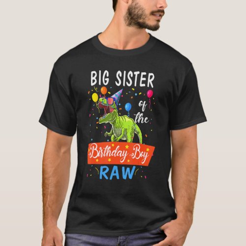Big Sister Dinosaur  Funny Cute Birthday Boy Famil T_Shirt