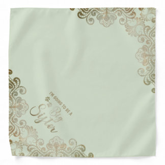 Big Sister Dog Pregnancy Announcing Lace Effect Bandana