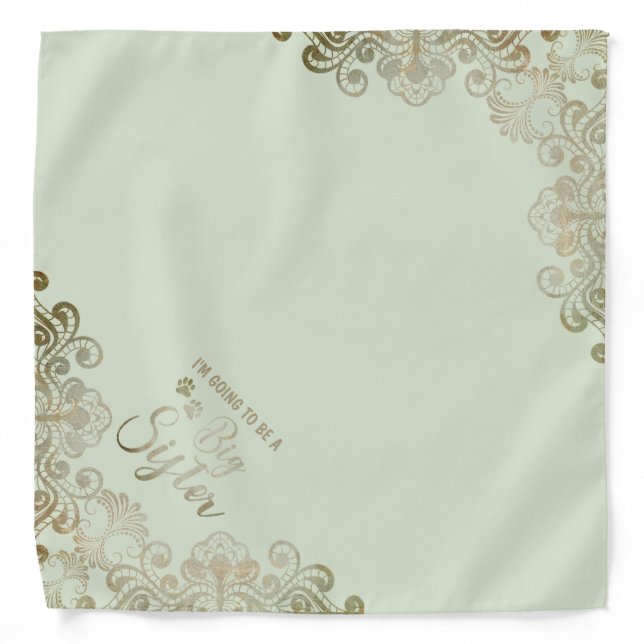 Big Sister Dog Pregnancy Announcing Lace Effect Bandana (Front)
