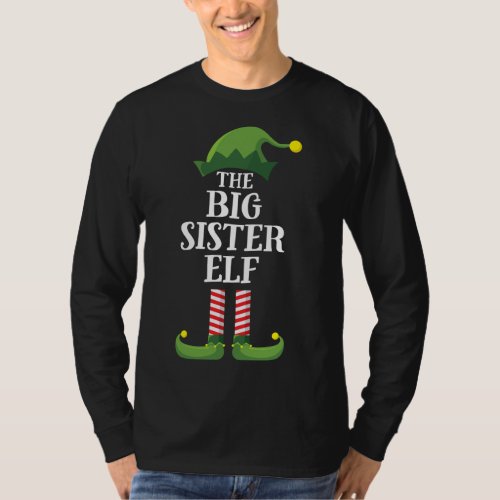 Big Sister Elf Matching Family Christmas Party T_Shirt