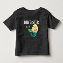 Big Sister Faux Foil Blonde Mermaid Girls Kids Toddler T-shirt