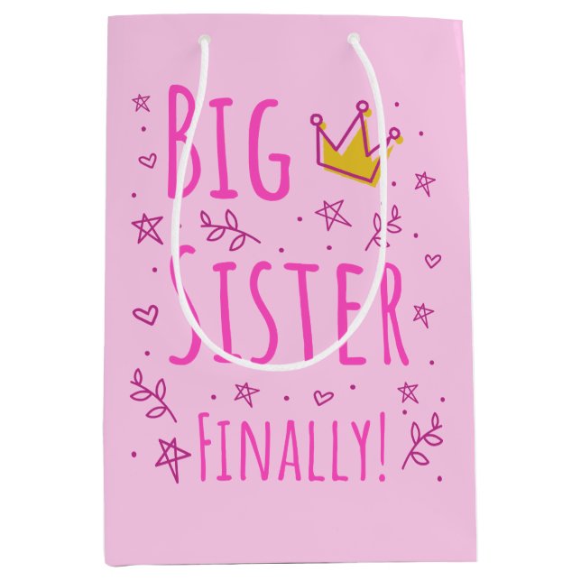 Big Sister Finally III Medium Gift Bag (Front)
