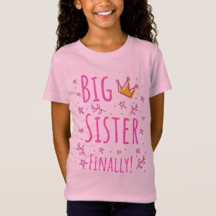 New Sis Infant/Toddler Cotton Jersey T-Shirt Haase Unlimited Promoted to Big Sister 