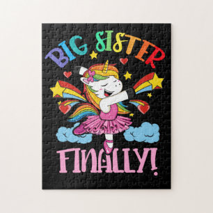 Big Sister Finally Unicorn for Girl Dancing Jigsaw Puzzle