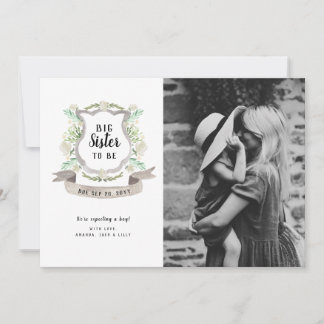 Big Sister Floral Pregnancy Photo Announcement