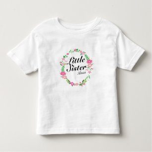 Big Sister florals wreath Name Toddler T-shirt
