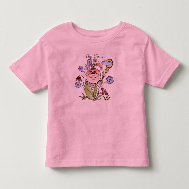 Big Sister Flower Garden Fairy Toddler T-shirt (Front)