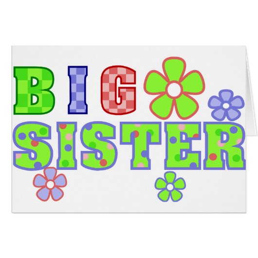 Big Sister Flowers Cards (Front Horizontal)