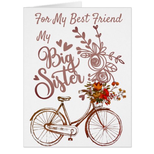 Big Sister Forever Friend Bicycle Basket Floral
