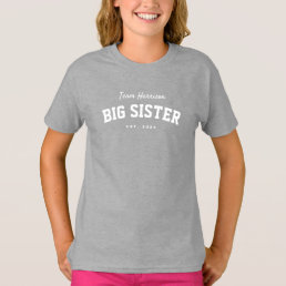 Big sister fun sporty personalized white text T-Shirt