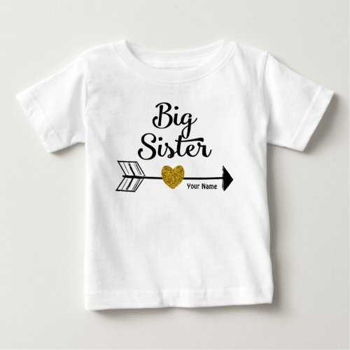 Big Sister Gold Arrow Personalized Shirt