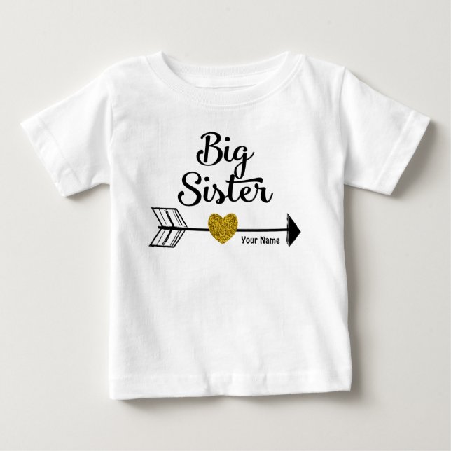 Big Sister Gold Arrow Personalized Shirt (Front)