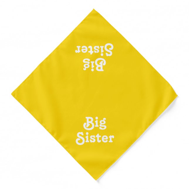Big Sister golden yellow custom cute dog pet Bandana (Front)