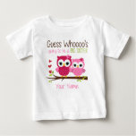 Big Sister Guess Who Pink Owl Personalized T Shirt at Zazzle