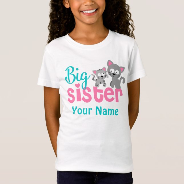 Big Sister Kitty Cat Personalized Shirt (Front)