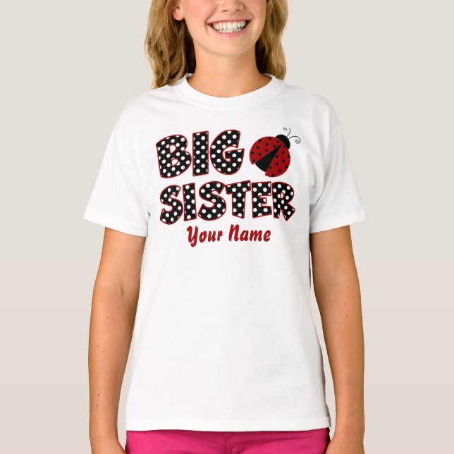 Big Sister Ladybug Personalized T-Shirt (Front)