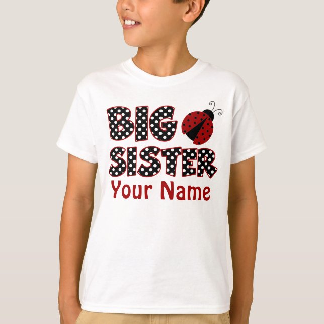 Big Sister Ladybug Personalized T-Shirt (Front)