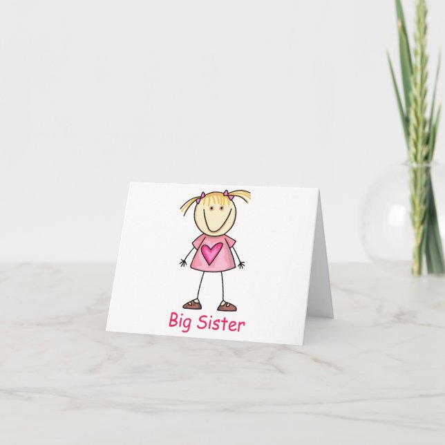 Big Sister Letterpress Thank You Card (Front)