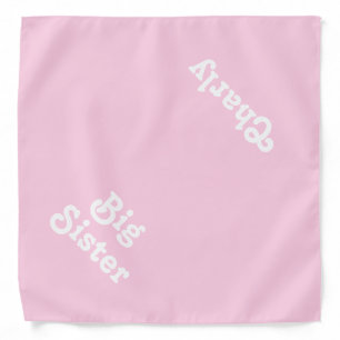 Big Sister light pink custom name cute dog pet Bandana