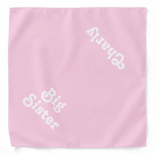 Big Sister light pink custom name cute dog pet Bandana