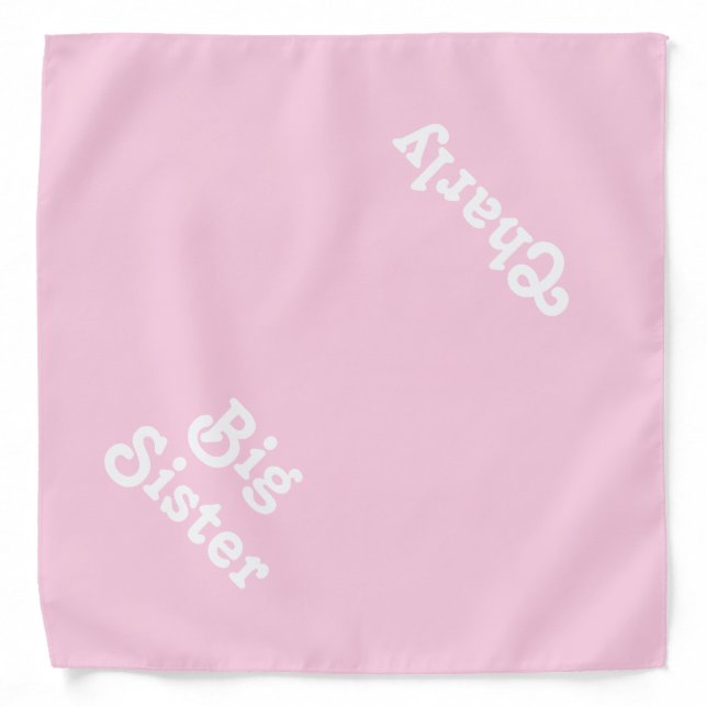 Big Sister light pink custom name cute dog pet Bandana (Front)