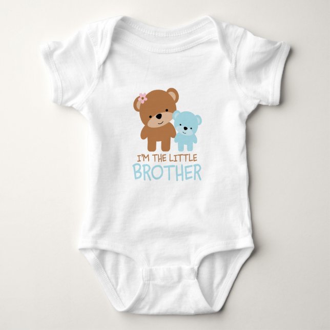 Big Sister Little Brother Bear Baby Bodysuit (Front)