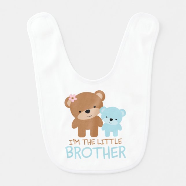 Big Sister Little Brother Bears Baby Bib (Front)