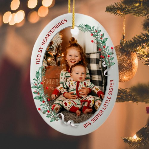 Big Sister Little Brother Classic Warm Quote  Ceramic Ornament