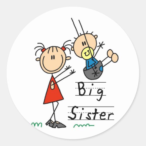Big Sister Little Brother T_shirts and Gifts Classic Round Sticker
