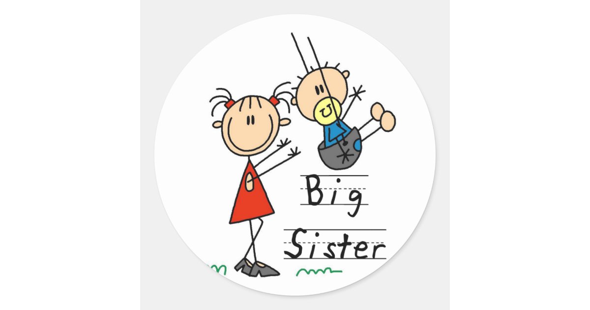 Big Sister Little Brother T-shirts and Gifts Classic Round Sticker | Zazzle Big Sister Little Brother T-shirts and Gifts Classic Round Sticker | Zazzle