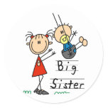 Big Sister Little Brother T-shirts and Gifts Classic Round Sticker