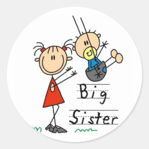 Big Sister Little Brother T-shirts and Gifts Classic Round Sticker