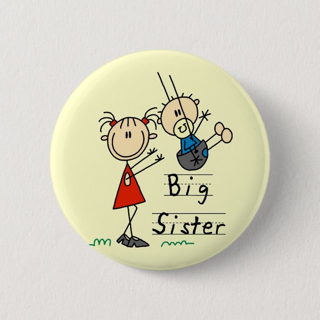 Big Sister Little Brother T-shirts and Gifts Pinback Button (Front)