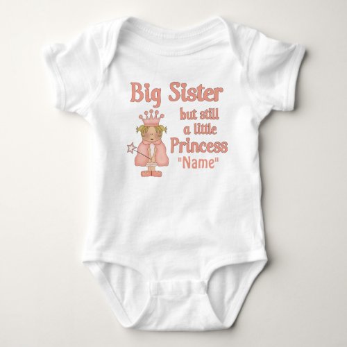 Big Sister Little Princess Personalized T_shirt Baby Bodysuit