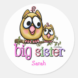 Big Sister little Sis Classic Round Sticker