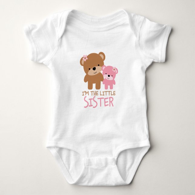 Big Sister Little Sister Bear Baby Bodysuit (Front)
