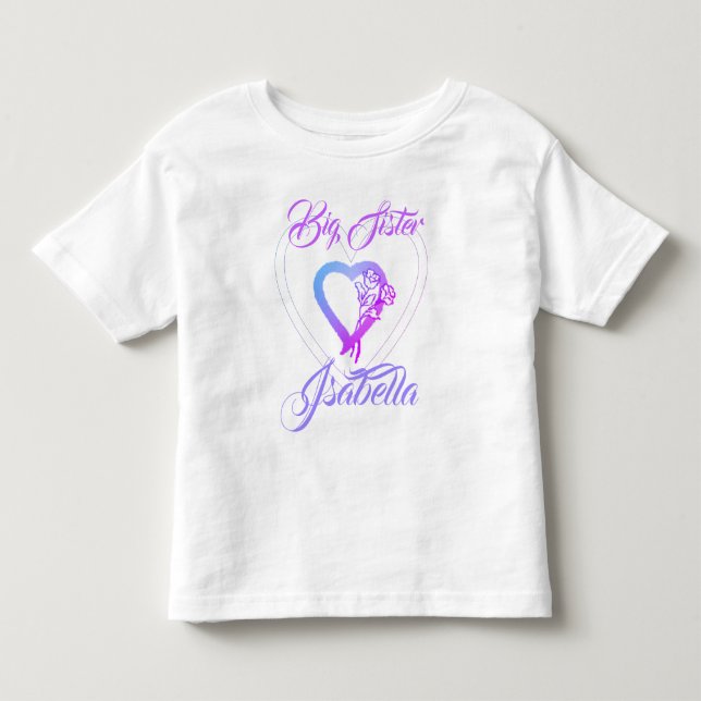 Big Sister Little Sister Floral Heart Toddler T-shirt (Front)
