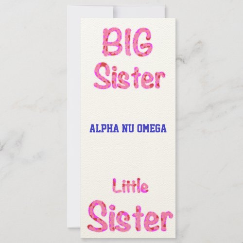 Big Sister Little Sister Sorority Invitation