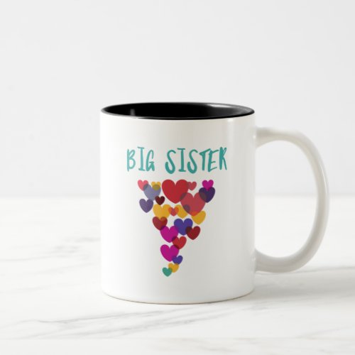 Big Sister Love Floating Hearts Two_Tone Coffee Mug