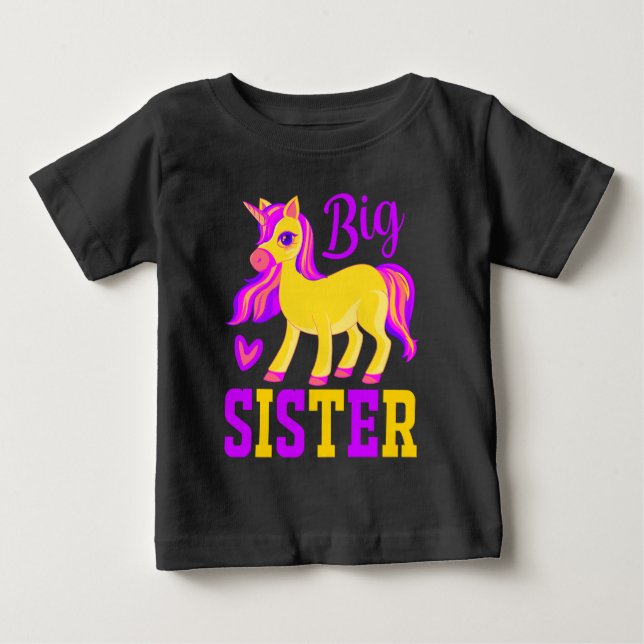 Big Sister Magical Unicorn Baby T-Shirt (Front)