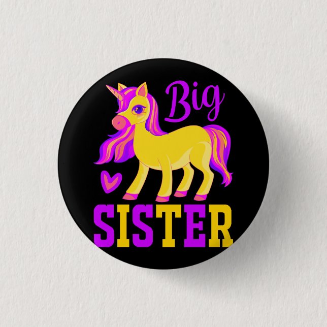 Big Sister Magical Unicorn Button (Front)