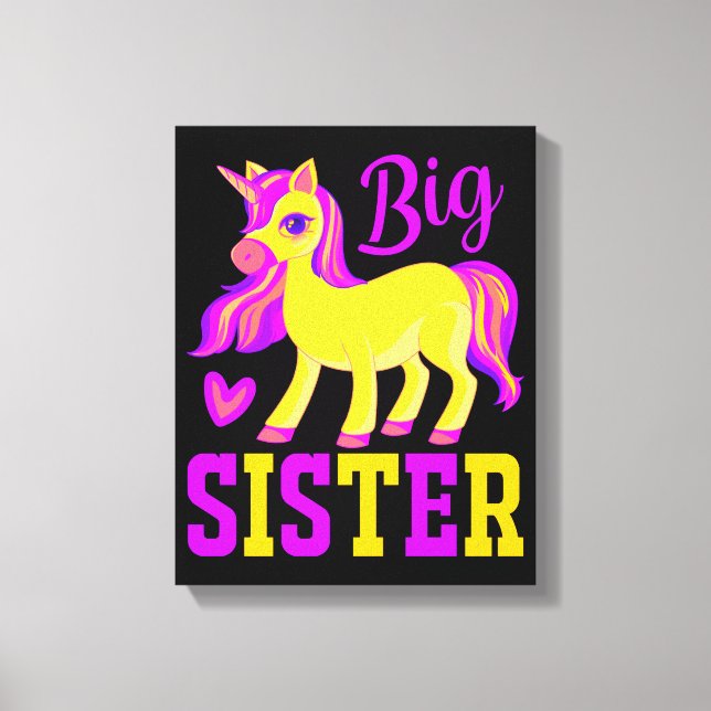 Big Sister Magical Unicorn Canvas Print (Front)