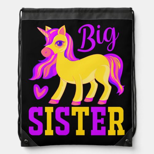 Big Sister Magical Unicorn Drawstring Bag