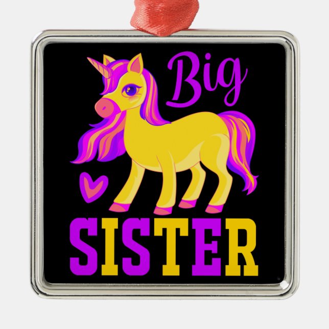Big Sister Magical Unicorn Metal Ornament (Front)