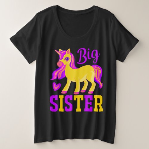 Big Sister Magical Unicorn Plus Size T_Shirt